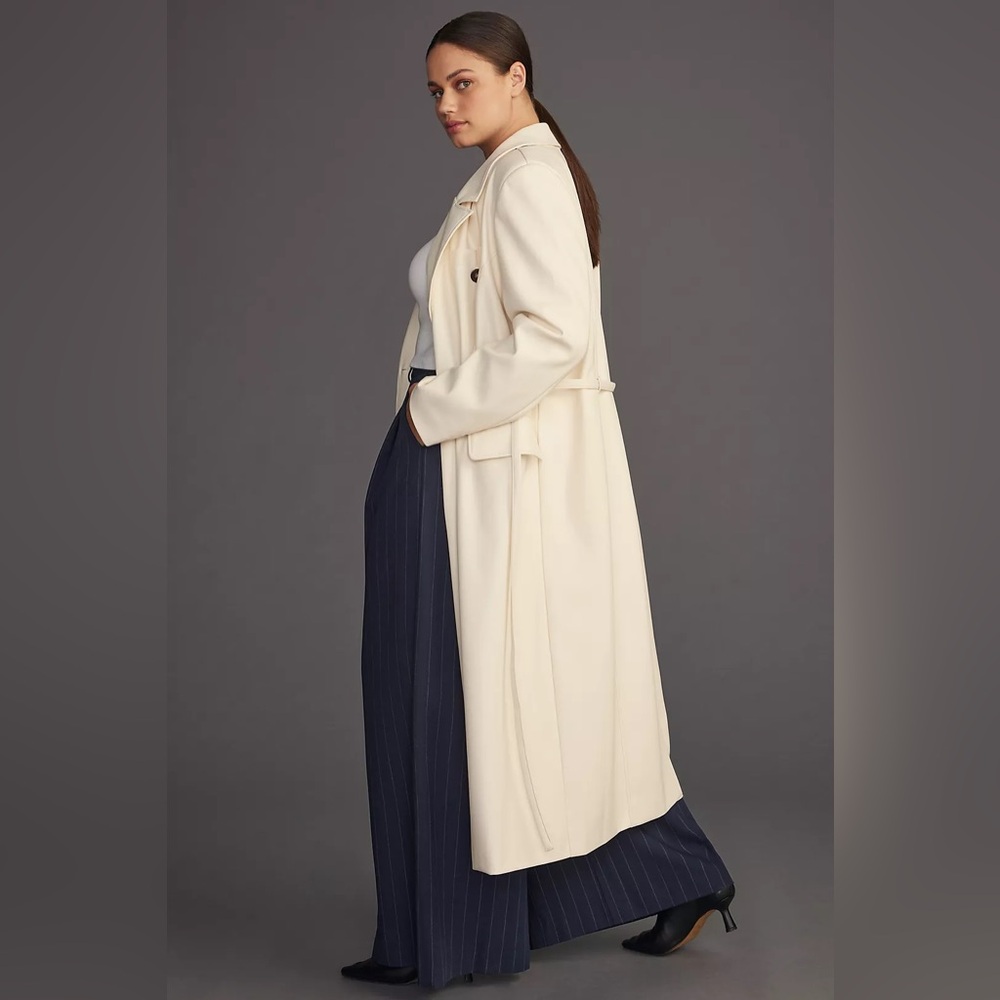 Anthropologie Avec Les Filles Faux Leather Trench Coat - Picture 11 of 13